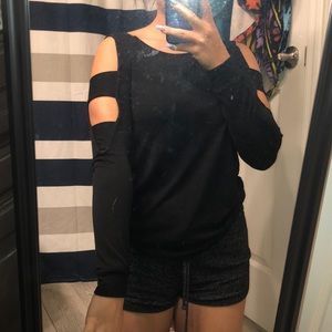 black long sleeve with cut outs